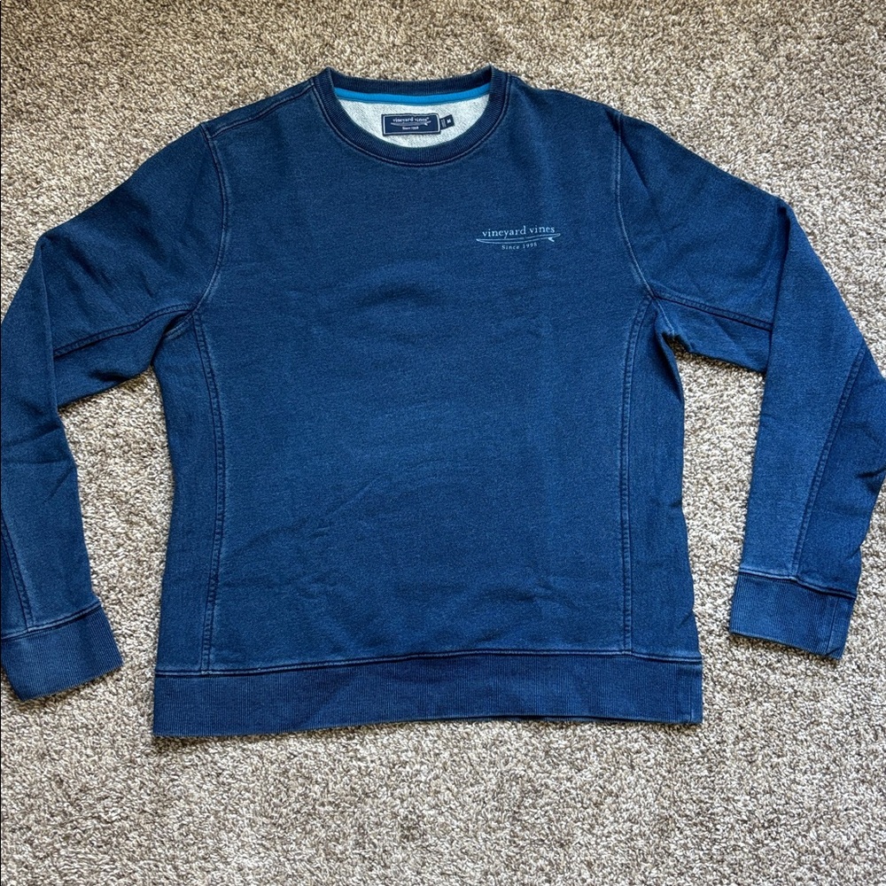 Vineyard Vines Men’s Surfside Crewneck Sweatshirt Indigo Blue 100% Cotton Size M